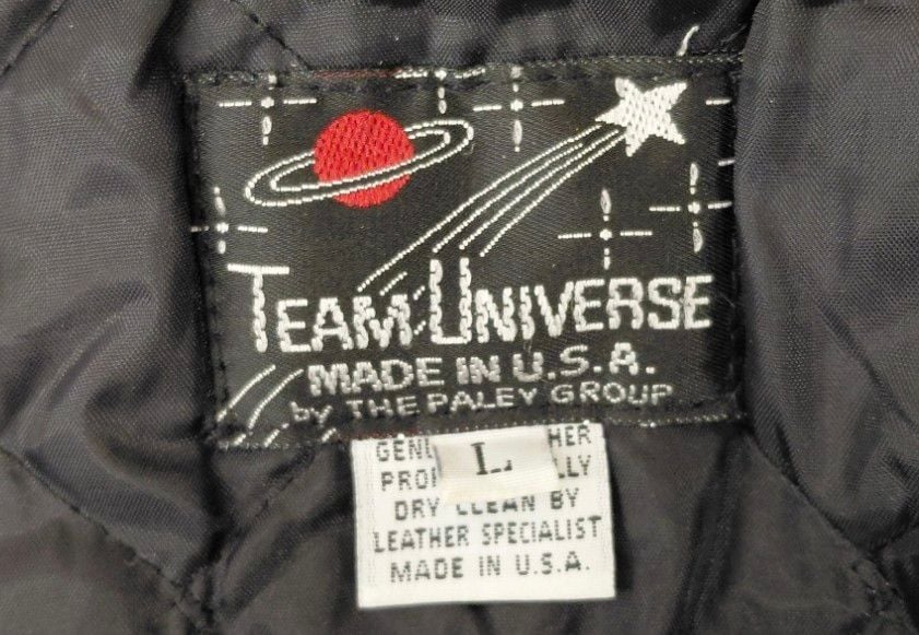 Team Universe Smith & Wesson Varsity Jacket Size L Green Leather Wool 7