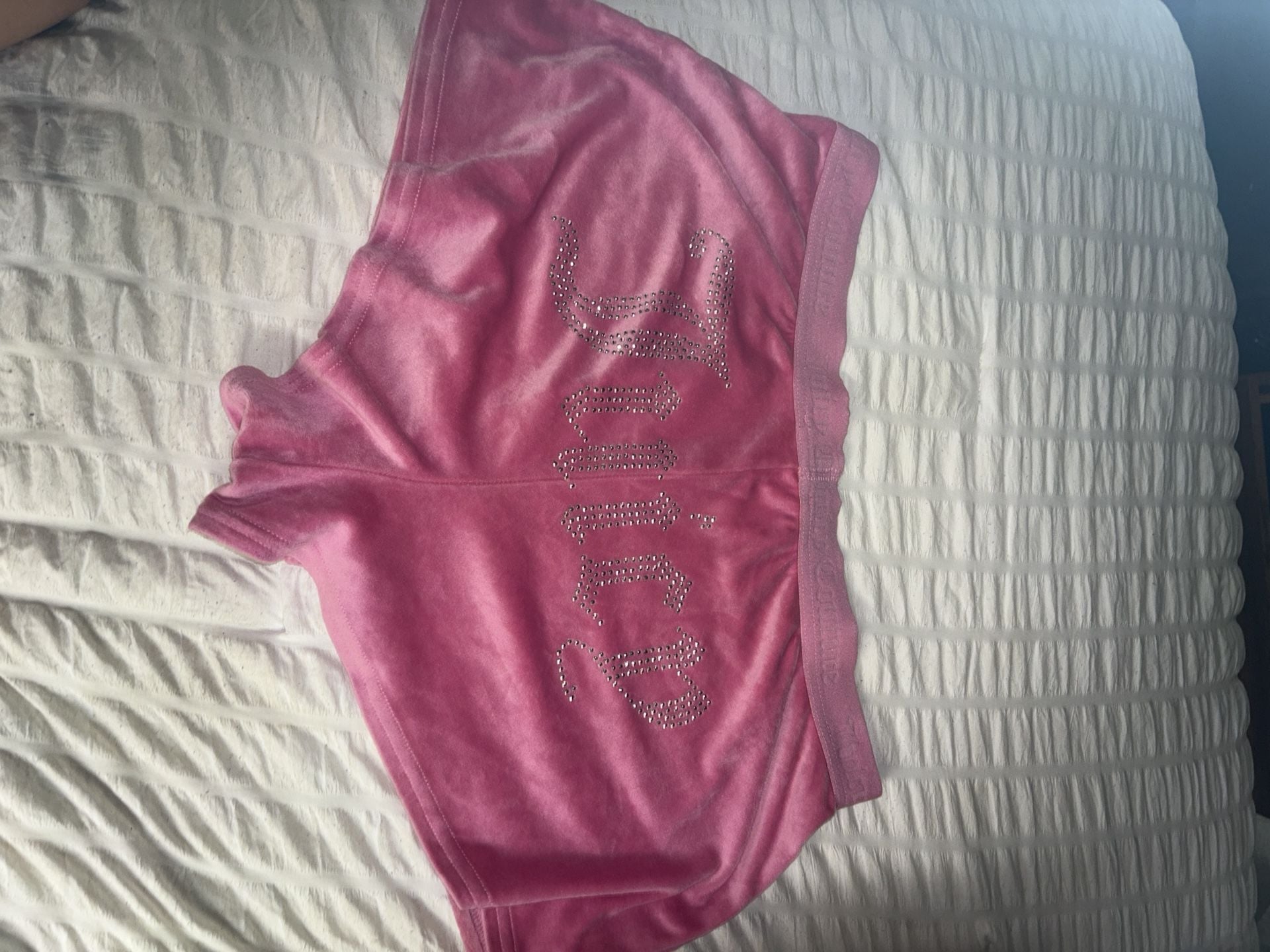 Juicy Couture Velour Sleepwear Shorts Size L Pink Rhinestone 4