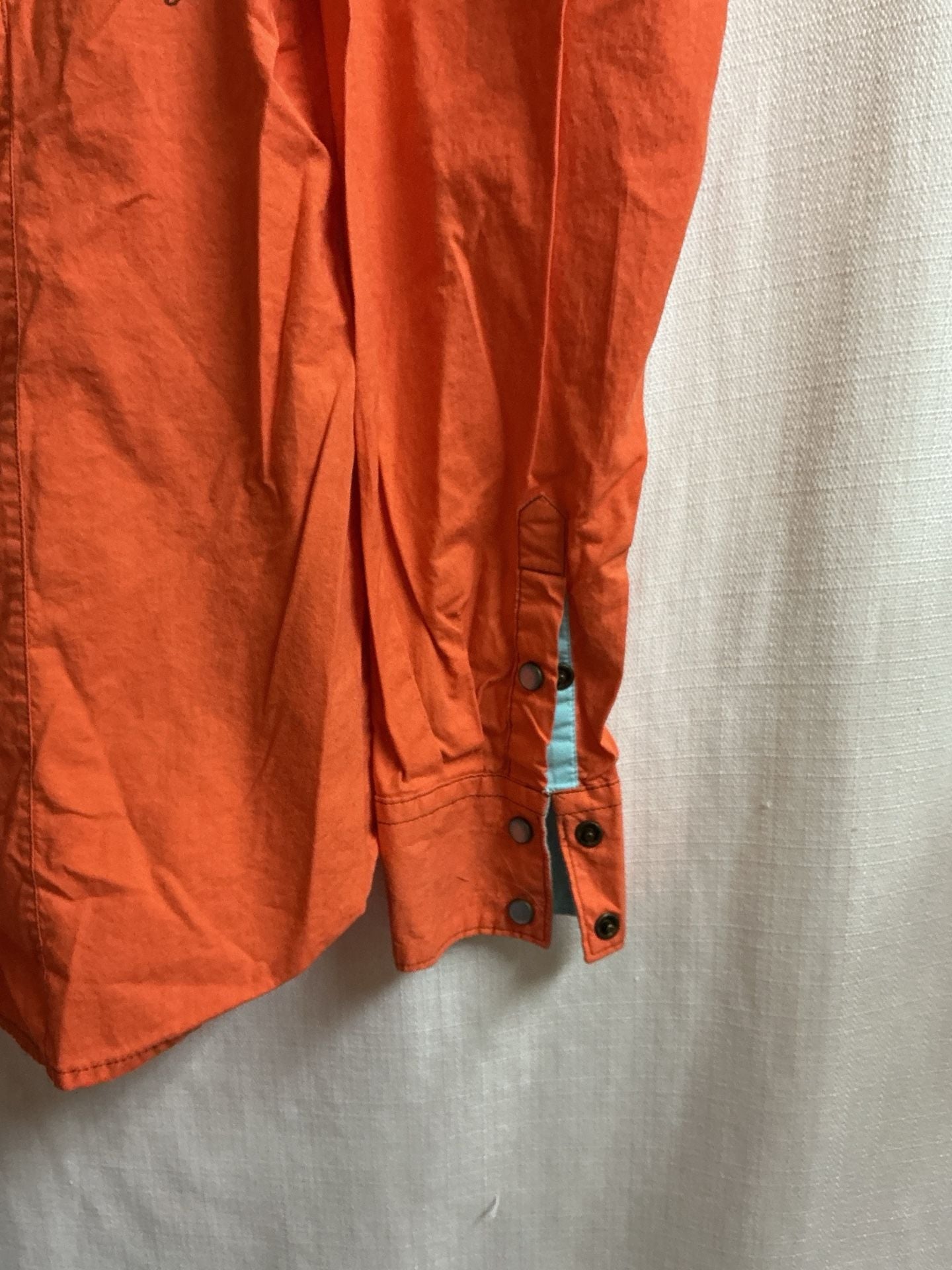 Cruel sequin pearl snap Western Shirt Size L Orange Floral Print 3