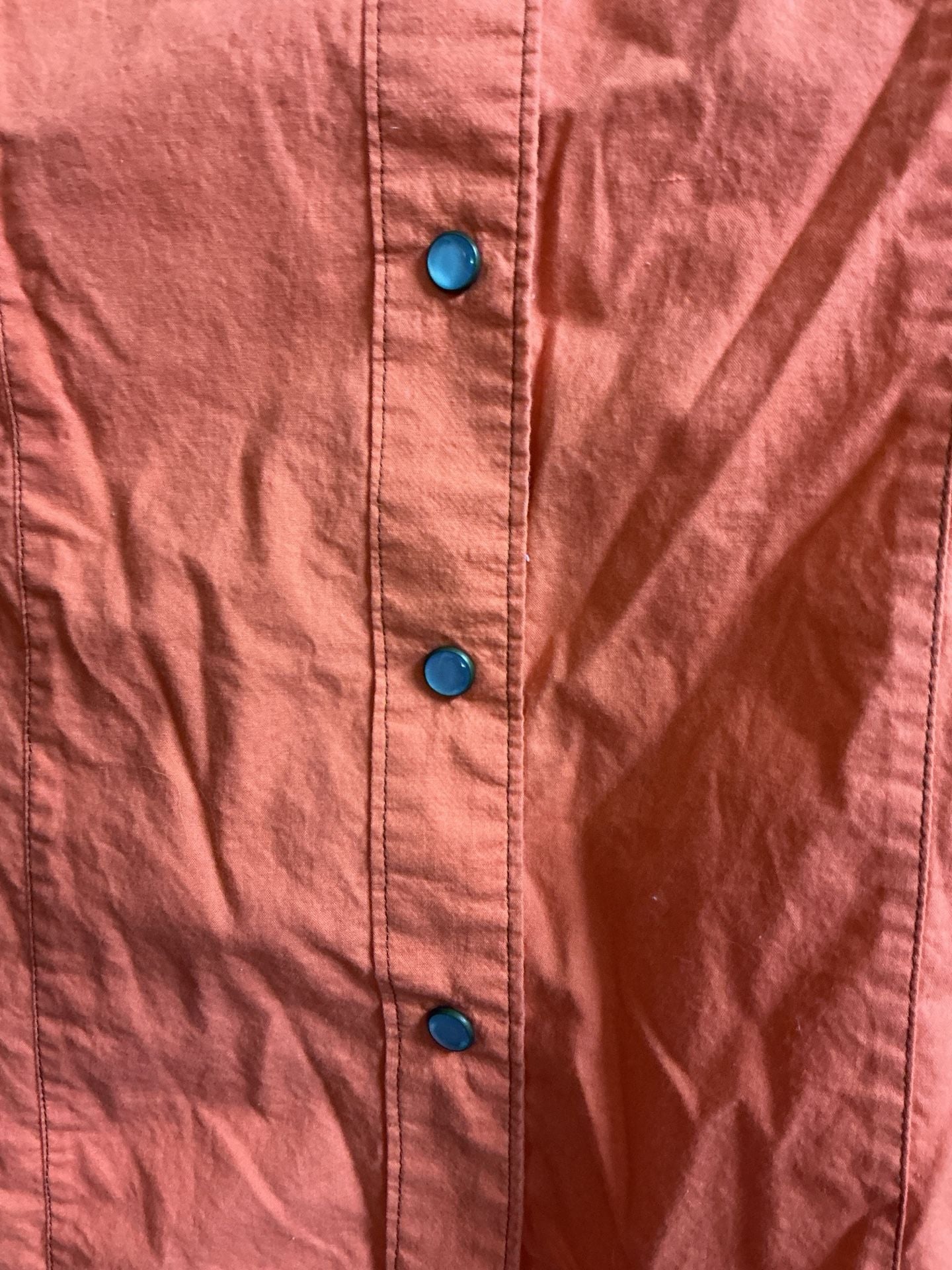 Cruel sequin pearl snap Western Shirt Size L Orange Floral Print 5