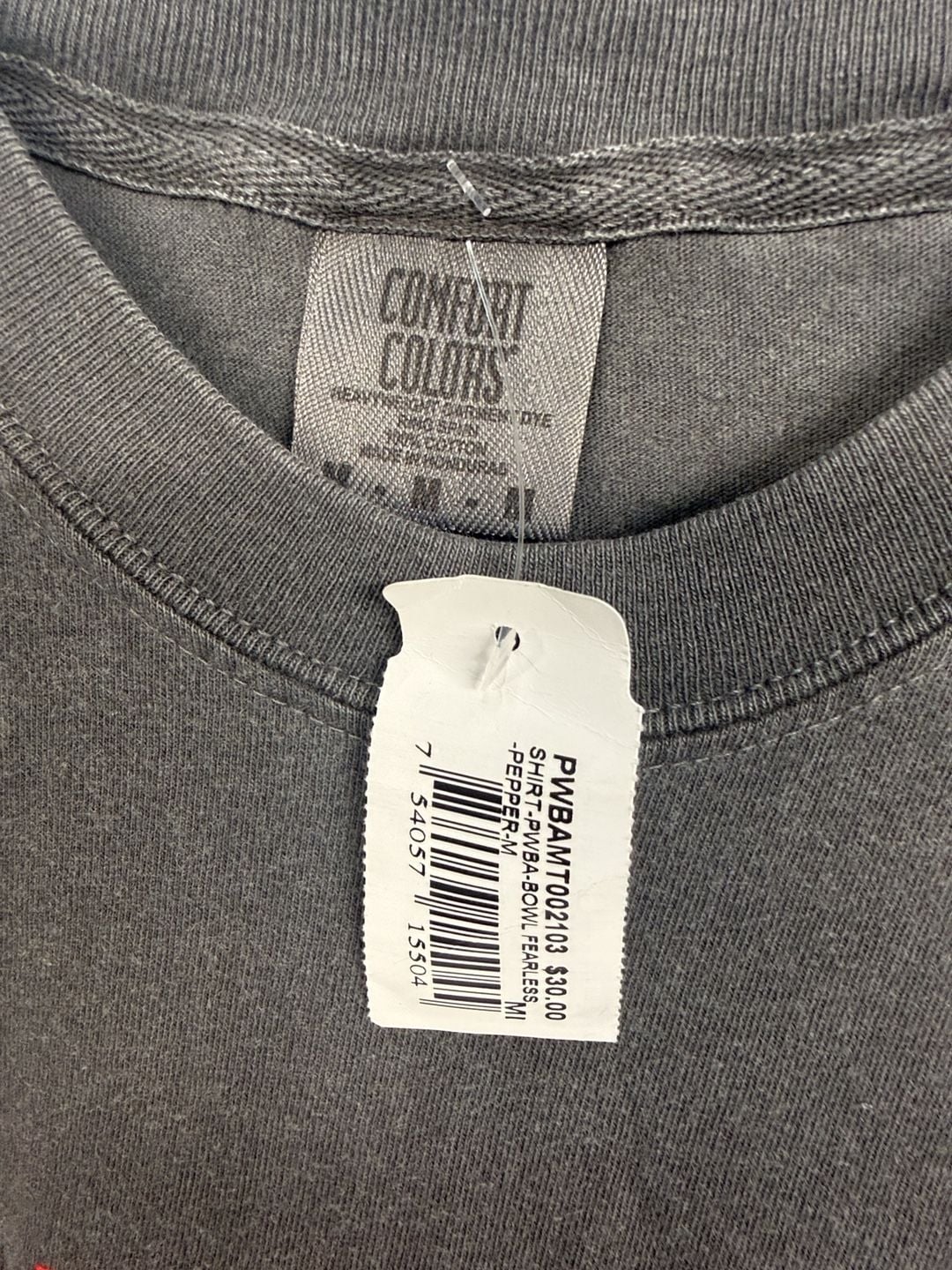 Comfort Colors Bowl Fearless T-Shirt Size M Pepper Grey Graphic Tee 3