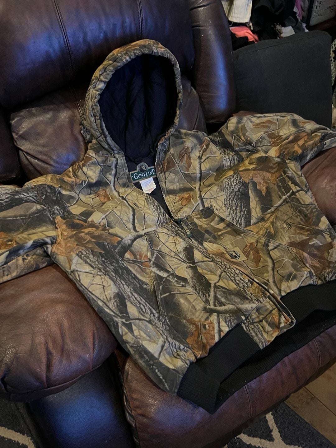 Gunflint Camouflage Hooded Jacket Size L Full Zip Realtree 2