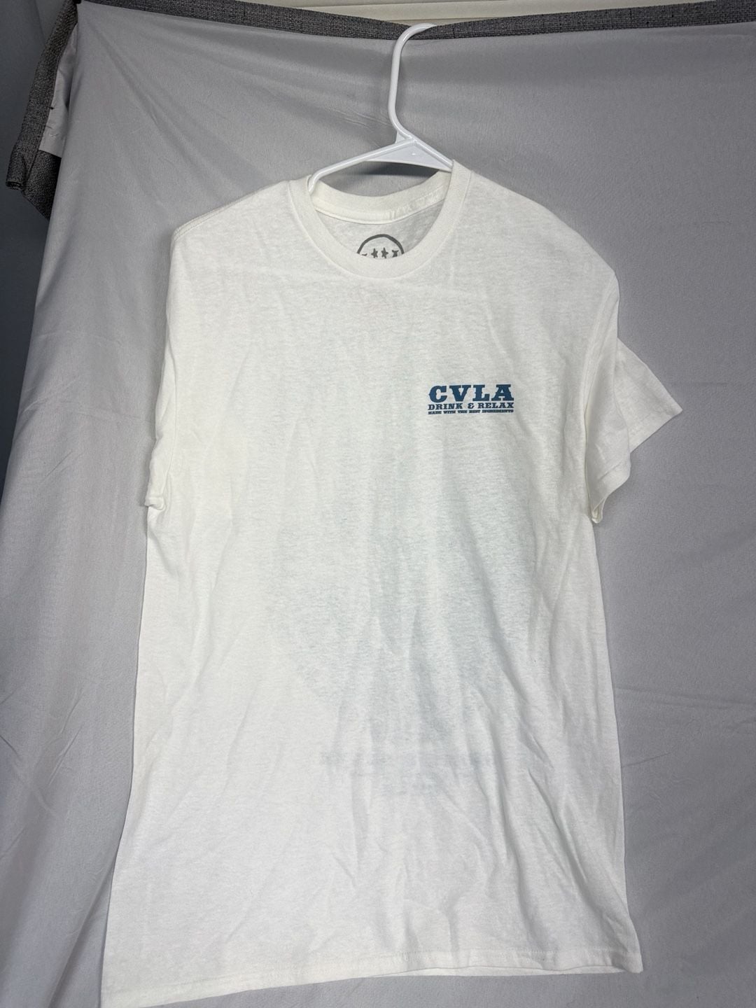 CVLA Drink & Relax T-Shirt Size M White Graphic Short Sleeve Tee 2