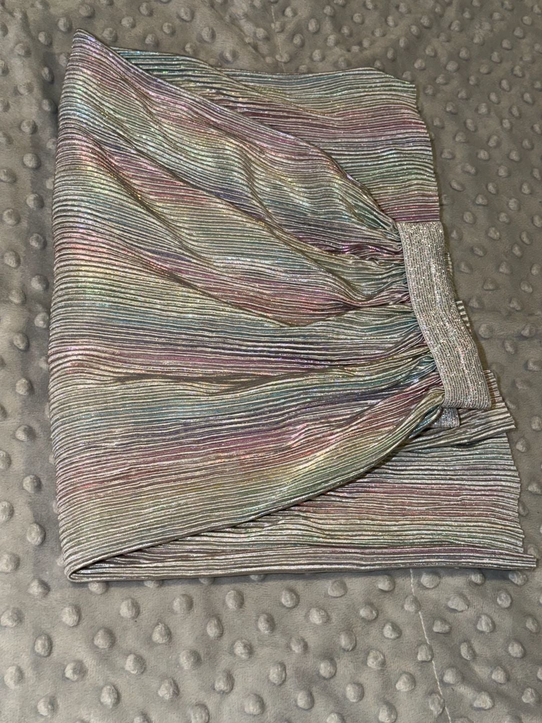 Wonder Nation Pleated Skirt Size L 10-12 Metallic Rainbow 3