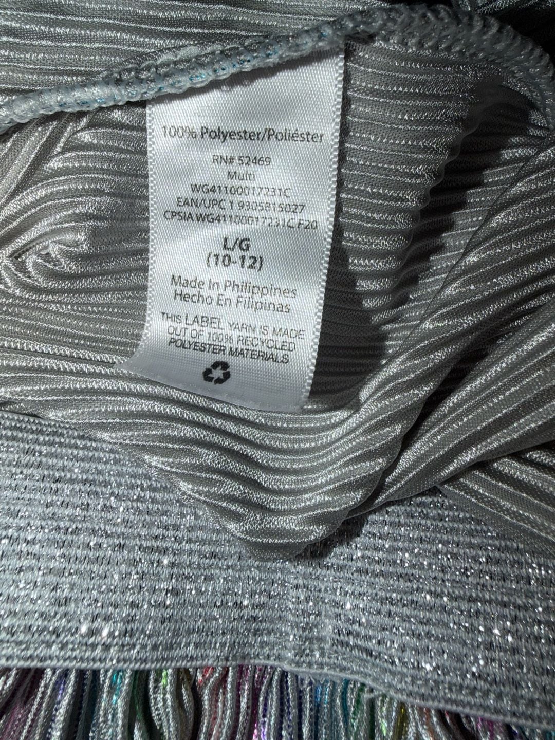 Wonder Nation Pleated Skirt Size L 10-12 Metallic Rainbow 4