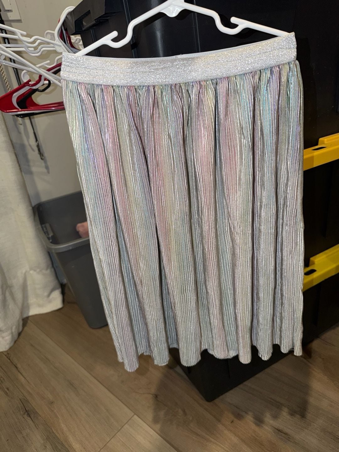 Wonder Nation Pleated Skirt Size L 10-12 Metallic Rainbow 5
