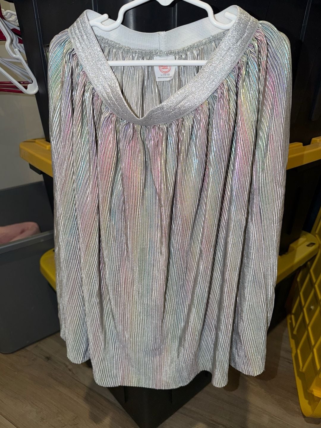 Wonder Nation Pleated Skirt Size L 10-12 Metallic Rainbow 7