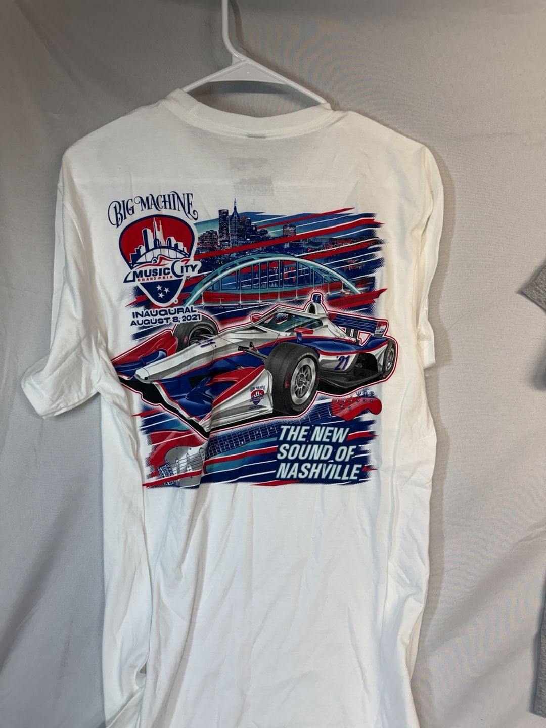 IndyCar Big Machine Music City Grand Prix T-Shirt Size L White New 5