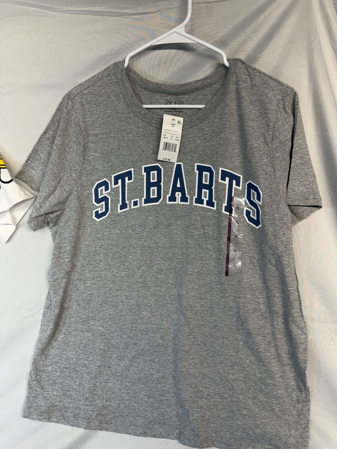Zoe + Liv St. Barts Graphic T-Shirt Size XL Heather Grey 2