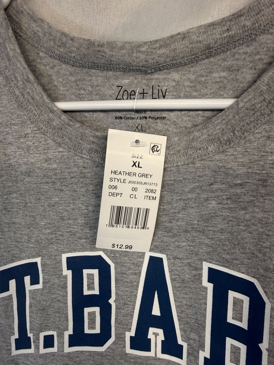 Zoe + Liv St. Barts Graphic T-Shirt Size XL Heather Grey 4