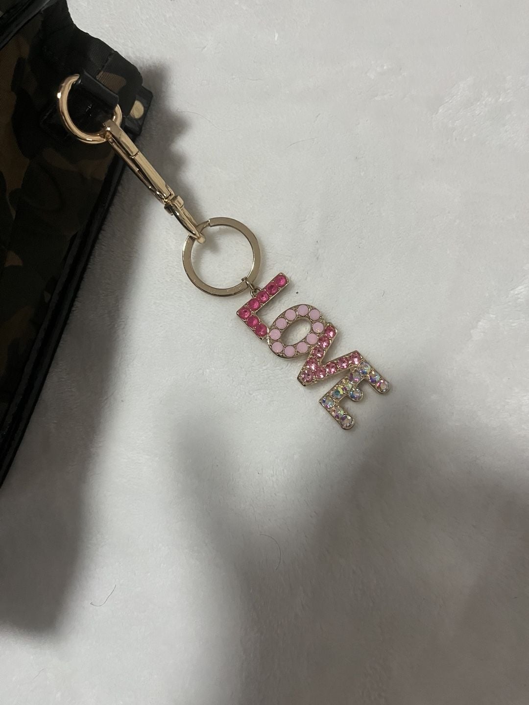ALDO Camo Embossed Tote Bag with Rhinestone LOVE Charm 6