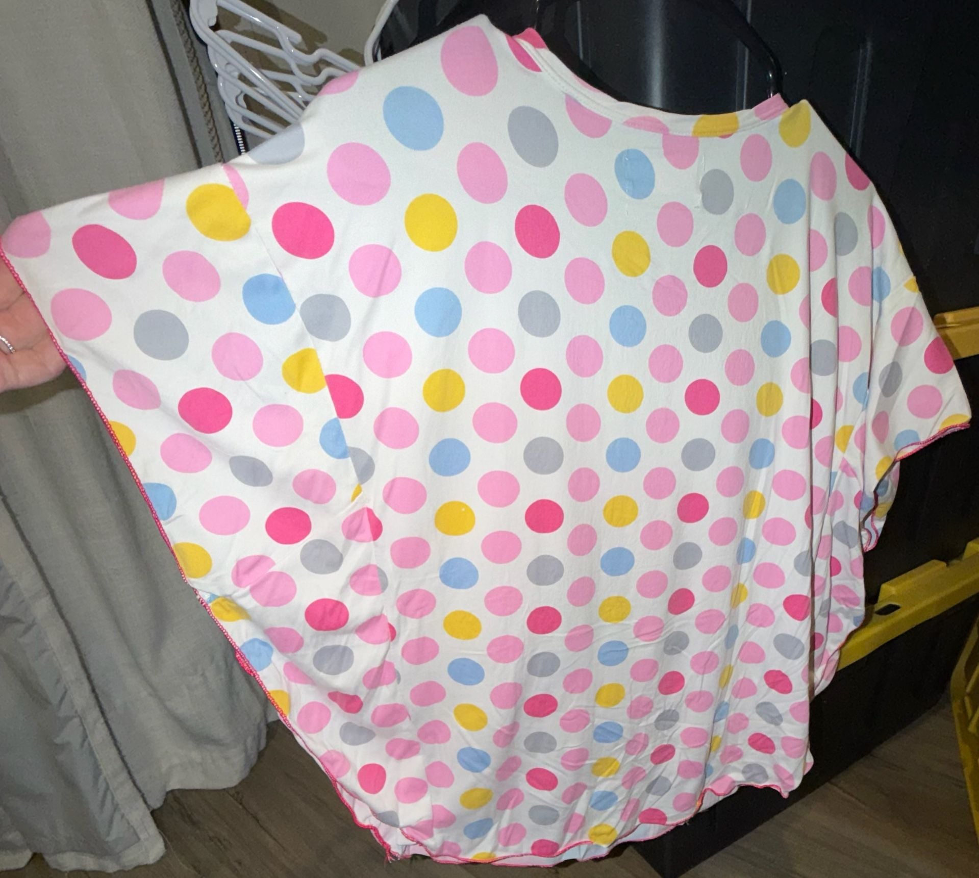 Daizuoni Happy Day Graphic Tee Polka Dot Pajama Top 3