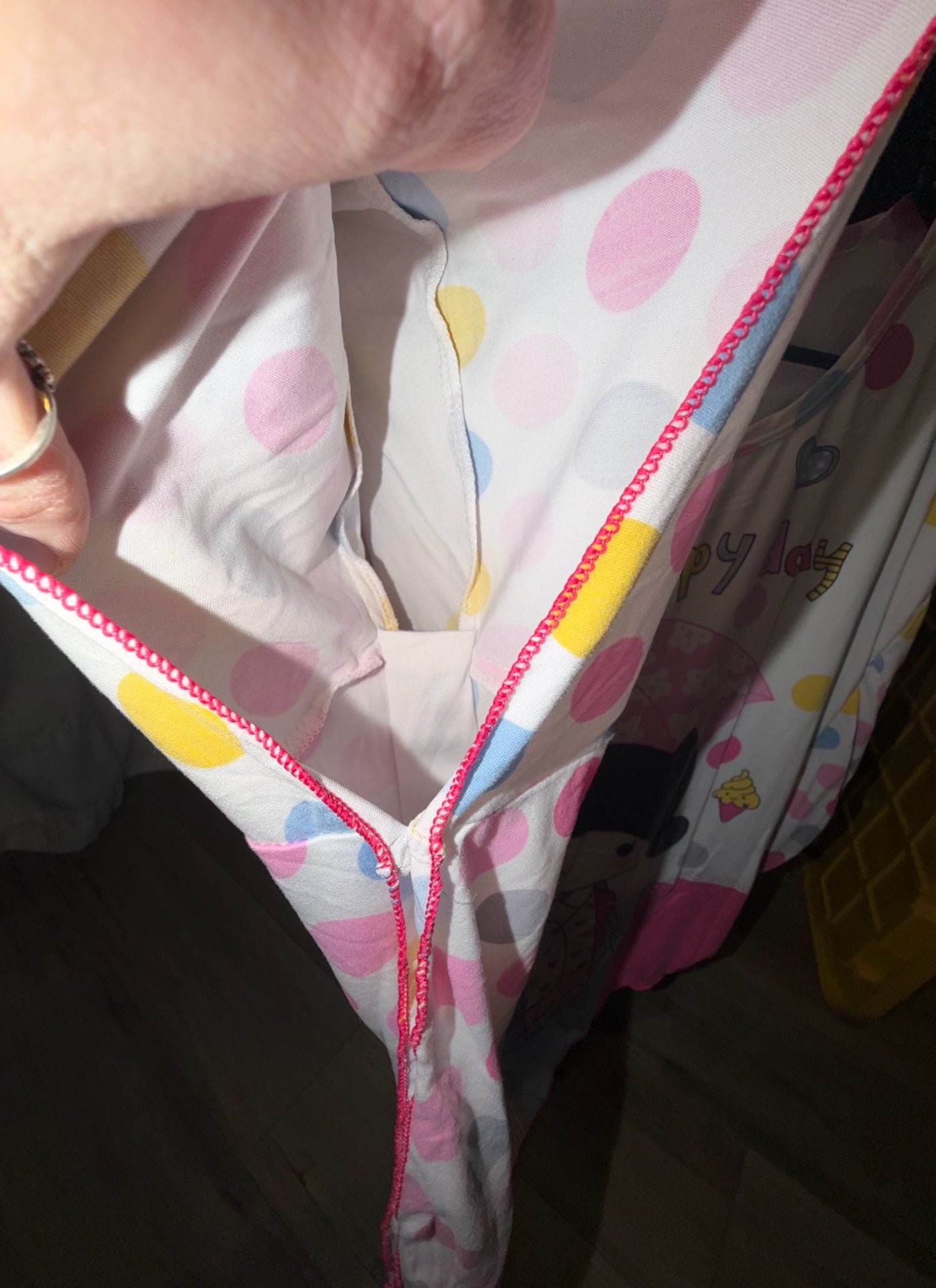 Daizuoni Happy Day Graphic Tee Polka Dot Pajama Top 4