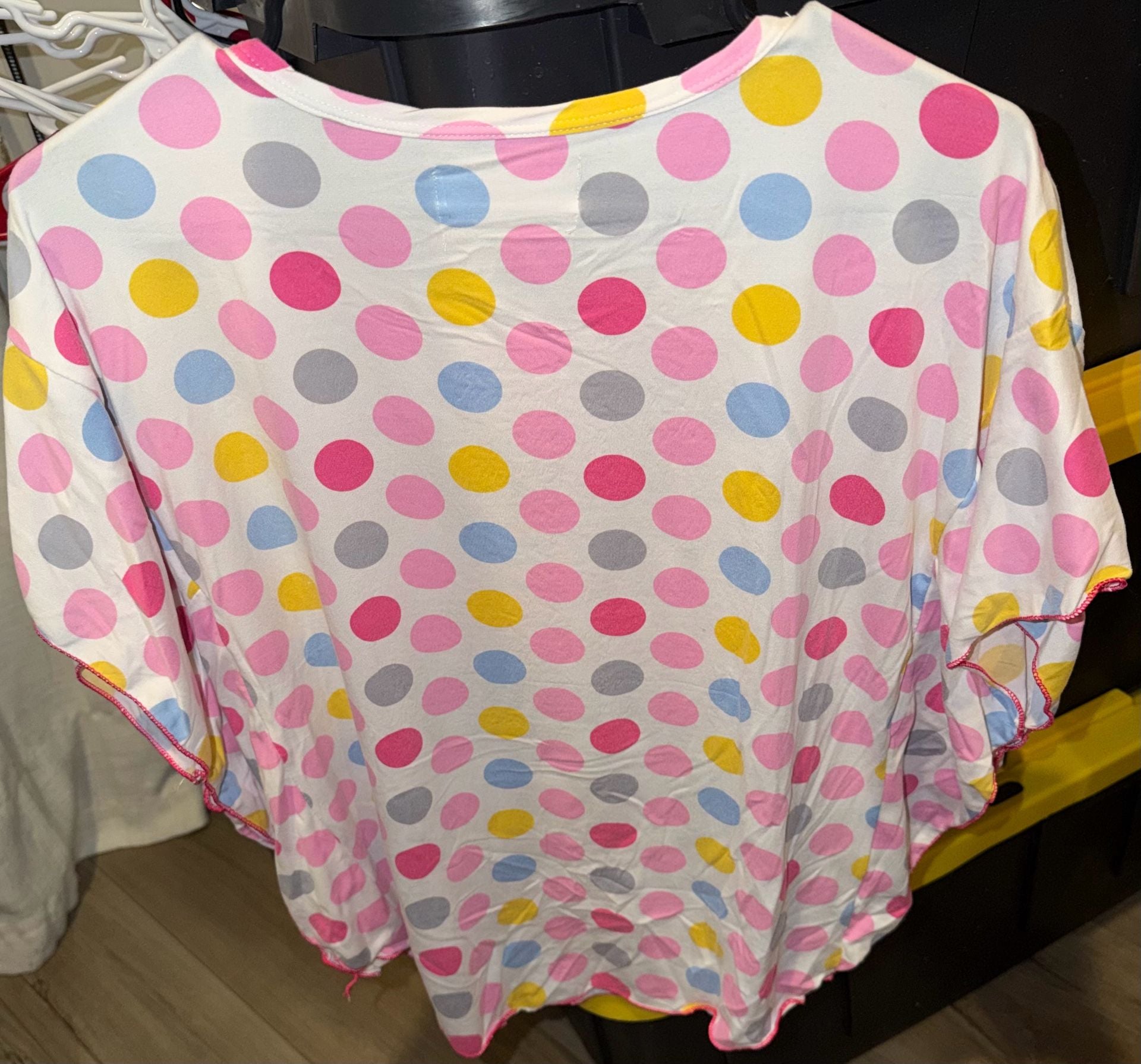 Daizuoni Happy Day Graphic Tee Polka Dot Pajama Top 8