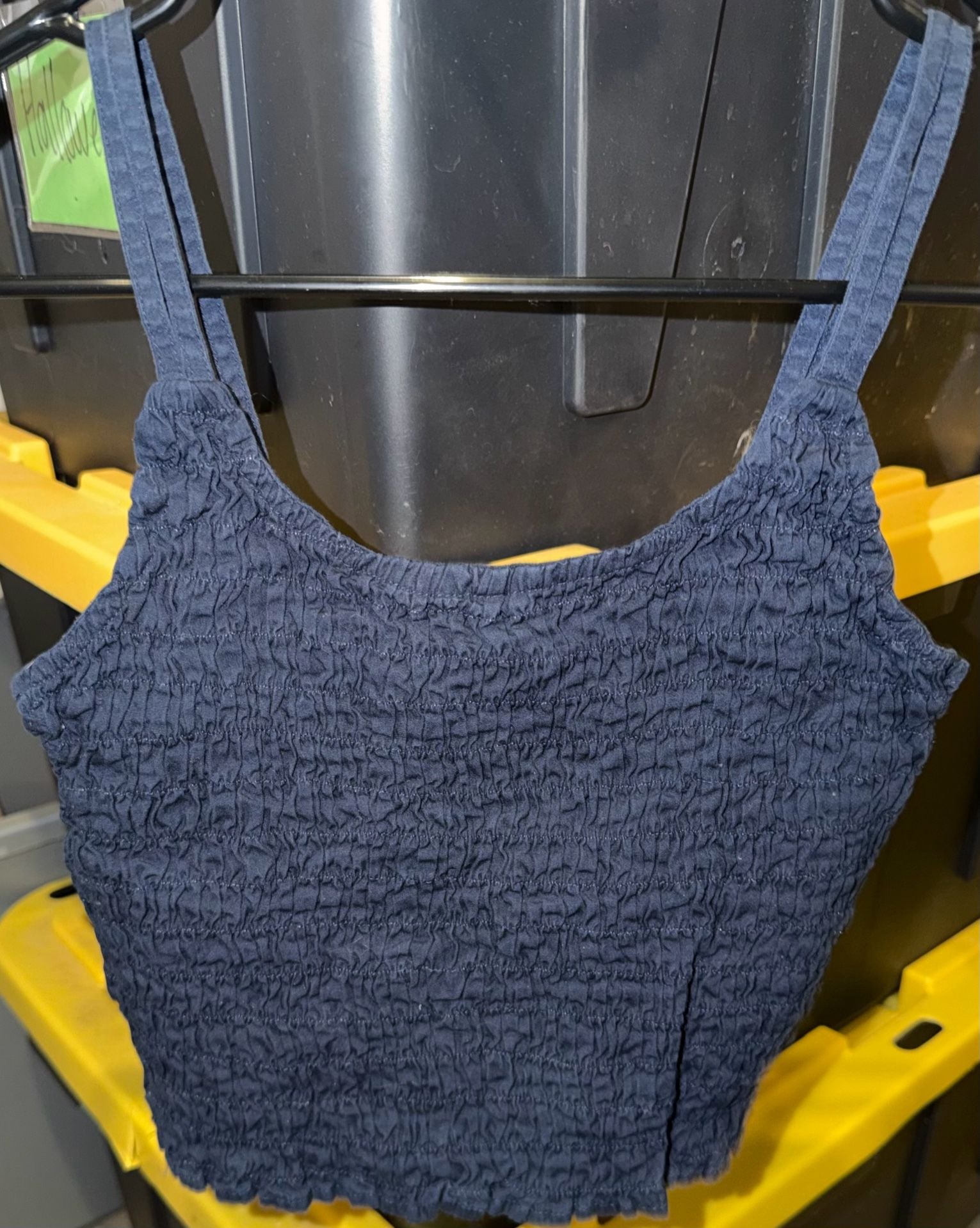 Deranged Babaton Smocked Crop Tank Top Medium-Blue 2