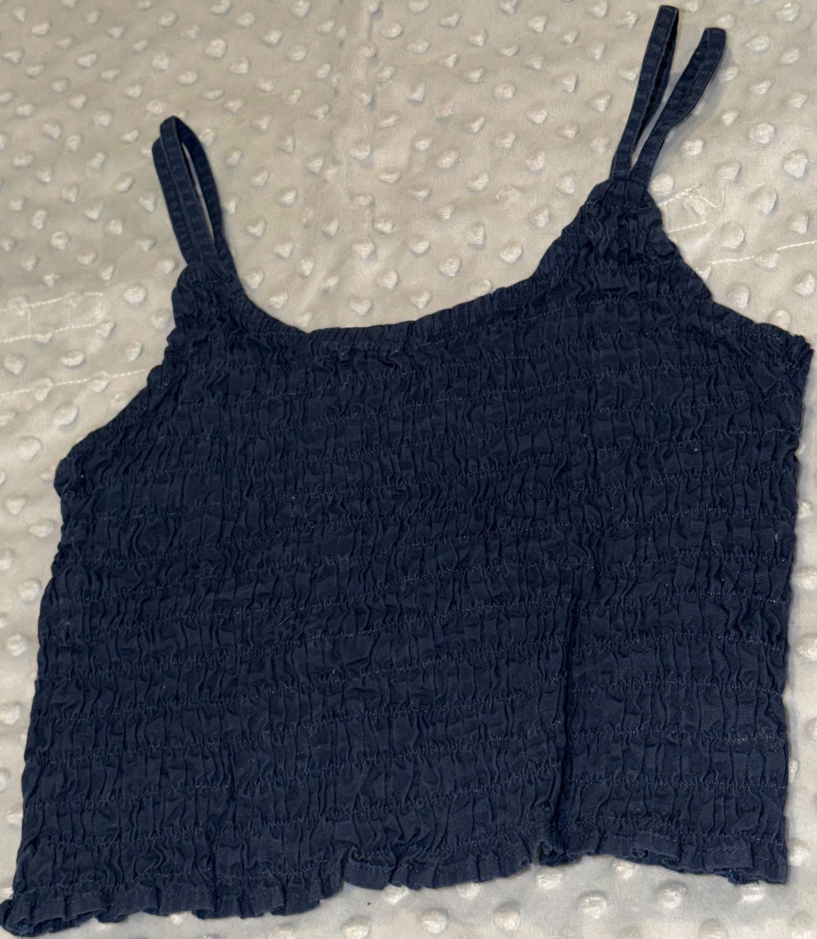 Deranged Babaton Smocked Crop Tank Top Medium-Blue 4