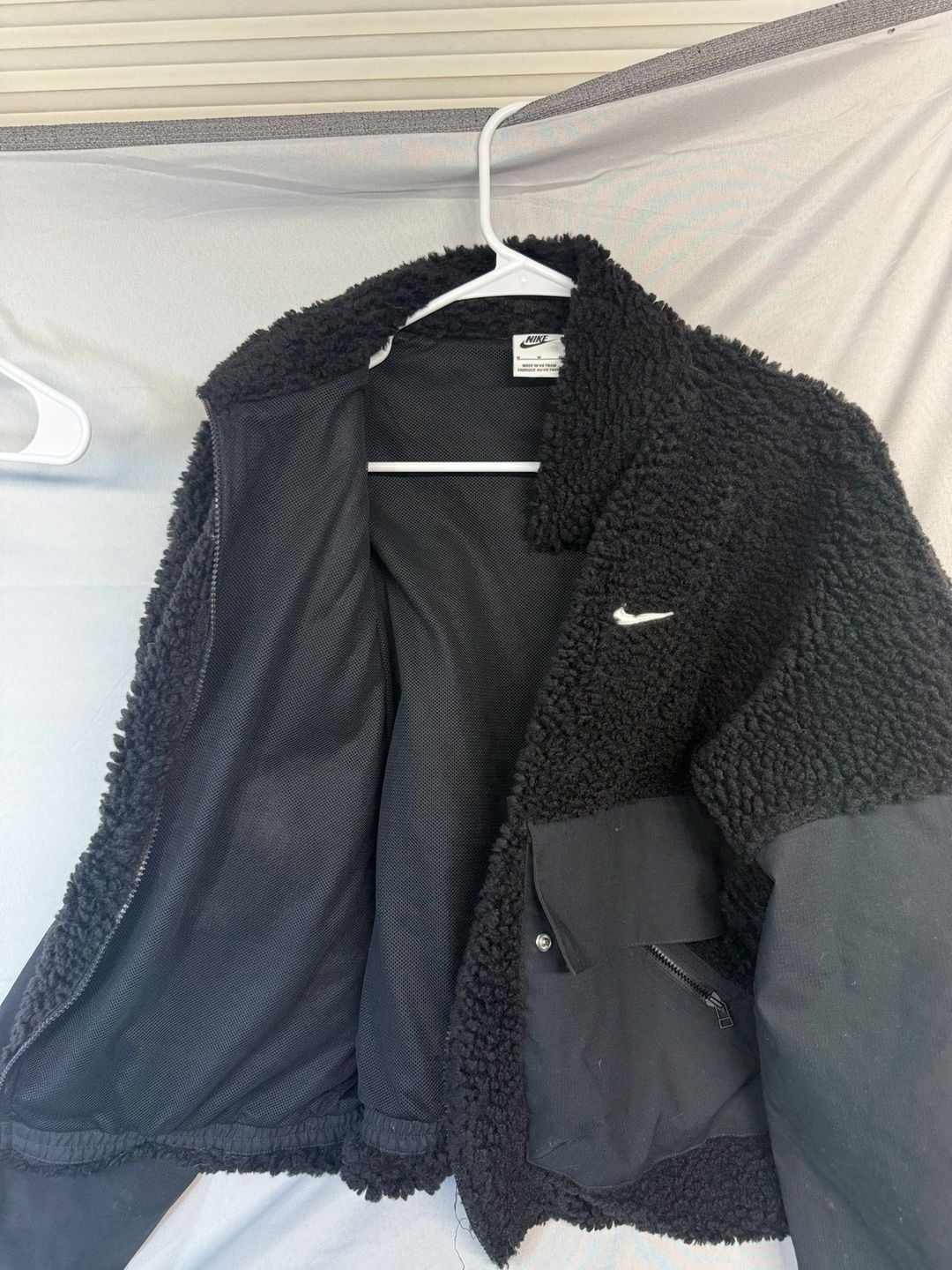 Nike Sherpa Fleece Full Zip Jacket Size M Black 1