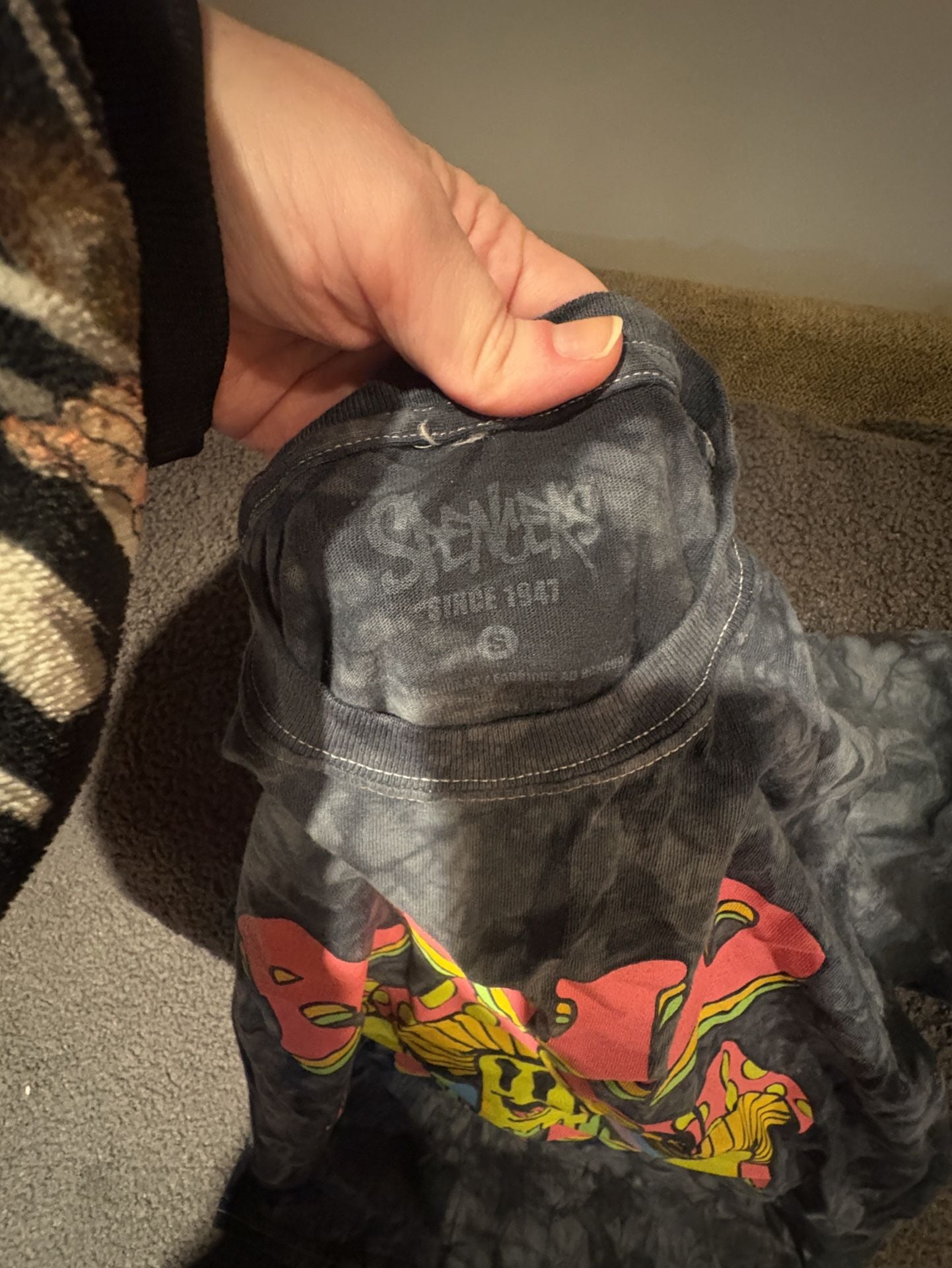 Spencer's Acid Trip Mushroom T-Shirt Size S Black Tie Dye Graphic 4
