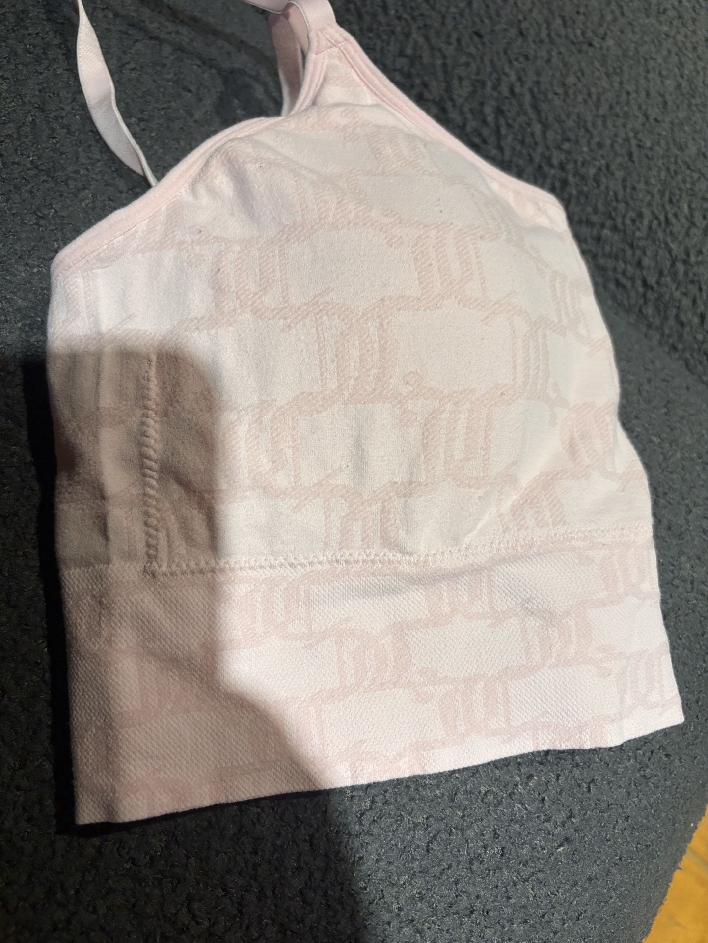 Juicy Couture Seamless Bralette Size 3X Pink Monogram Logo Tank Top 6