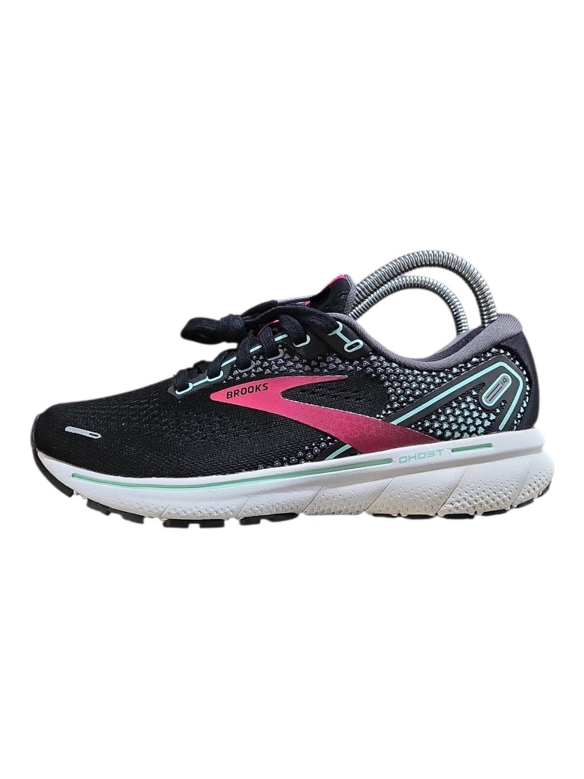 Brooks Ghost 14 Black Pink Mint Running Shoes Size 7 M 6