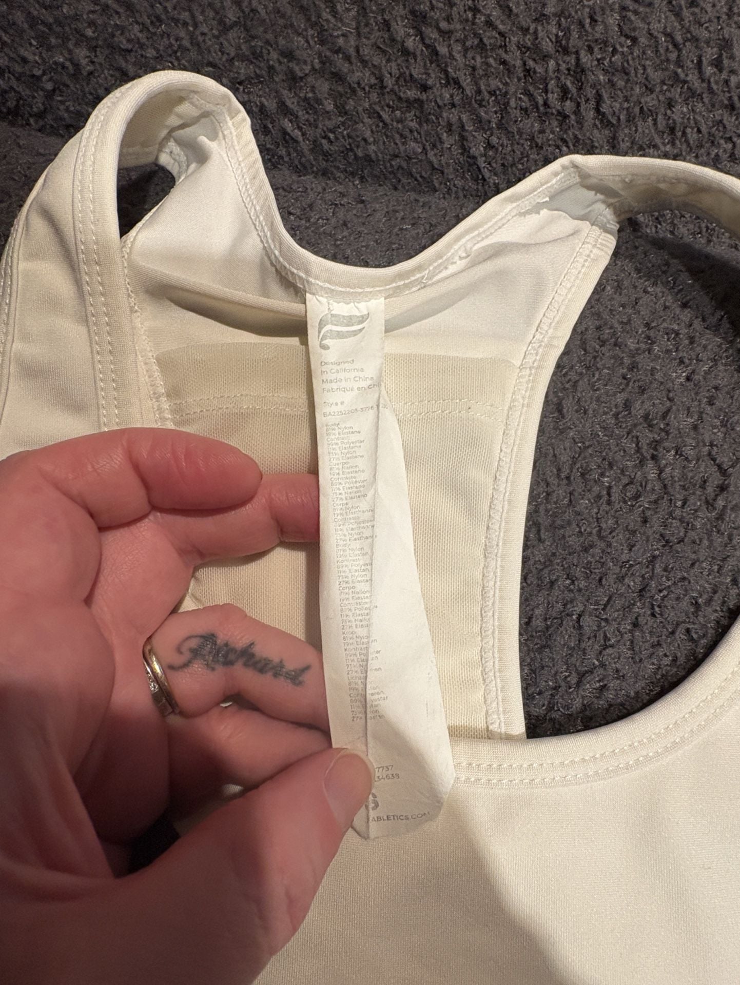 Fabletics Sports Bra Size S White Athletic Racerback 3
