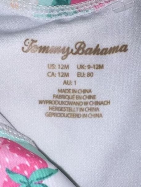 Tommy Bahama Strawberry Long Sleeve Rash Guard Swimsuit 12M 3