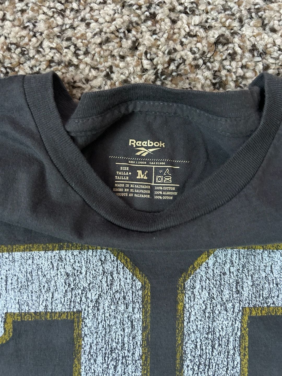Reebok Minnesota Vikings Adrian Peterson 28 T-Shirt Size M Gray Cotton 3