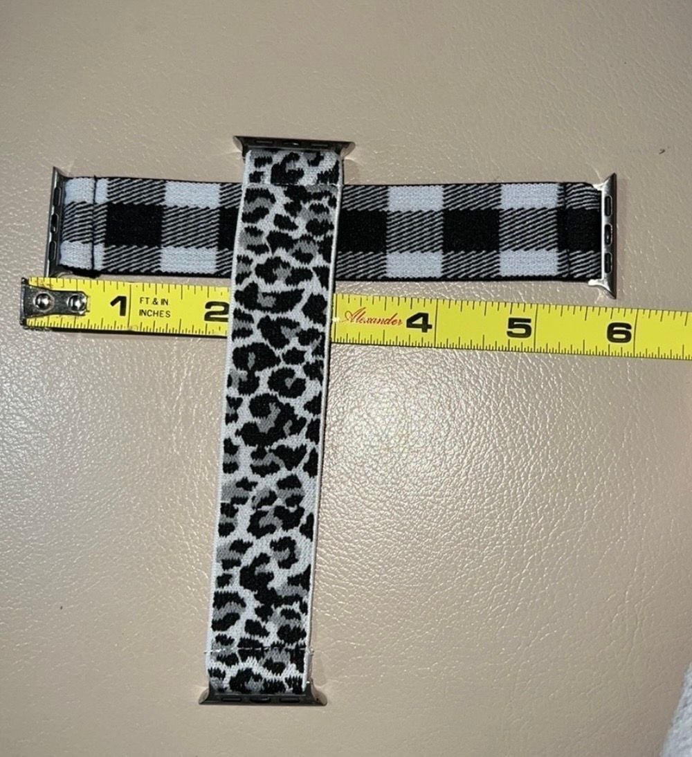 Apple Watch Stretchy Bands 2-Pack Buffalo Plaid Leopard 2