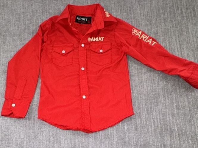 Ariat Work FR Shirt Size 6 Red Long Sleeve Flame Resistant Western 2