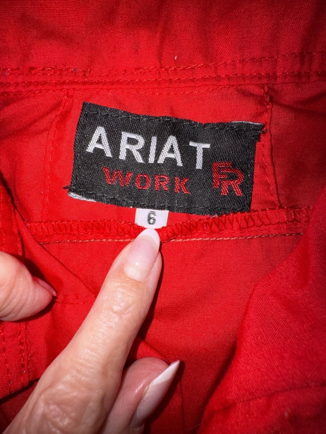 Ariat Work FR Shirt Size 6 Red Long Sleeve Flame Resistant Western 5