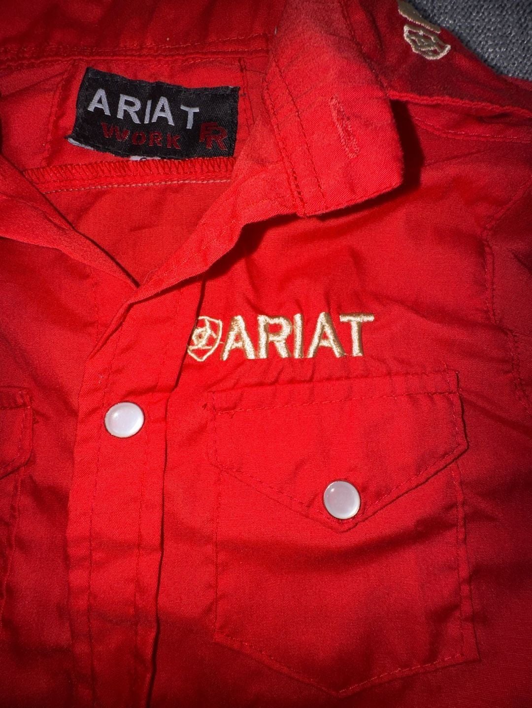 Ariat Work FR Shirt Size 6 Red Long Sleeve Flame Resistant Western 4