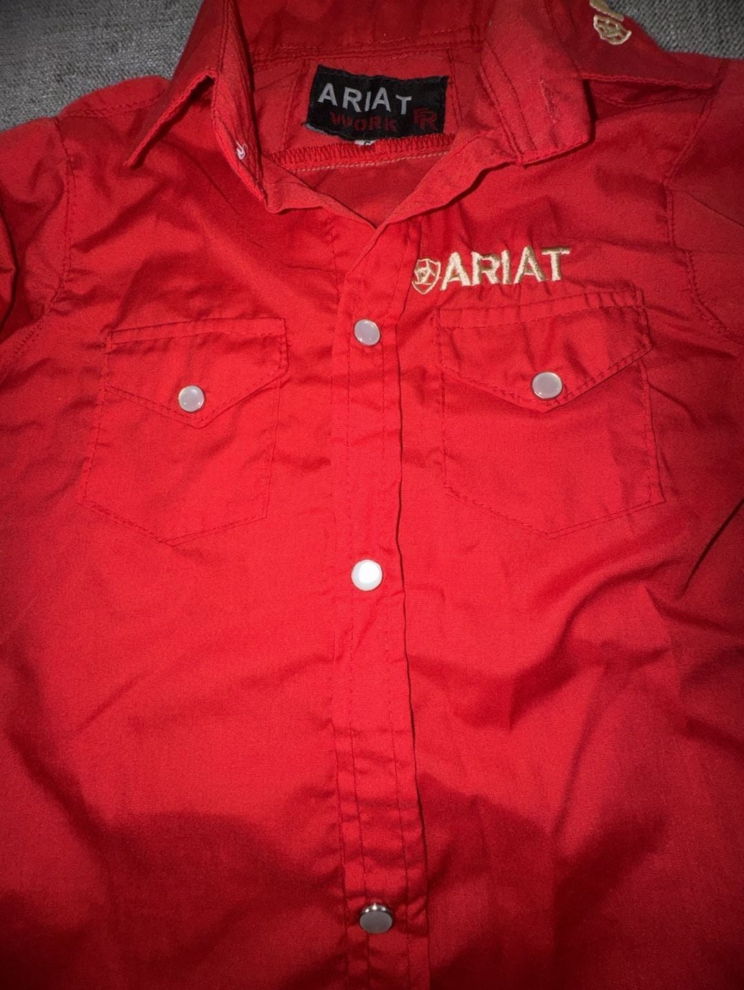 Ariat Work FR Shirt Size 6 Red Long Sleeve Flame Resistant Western 6