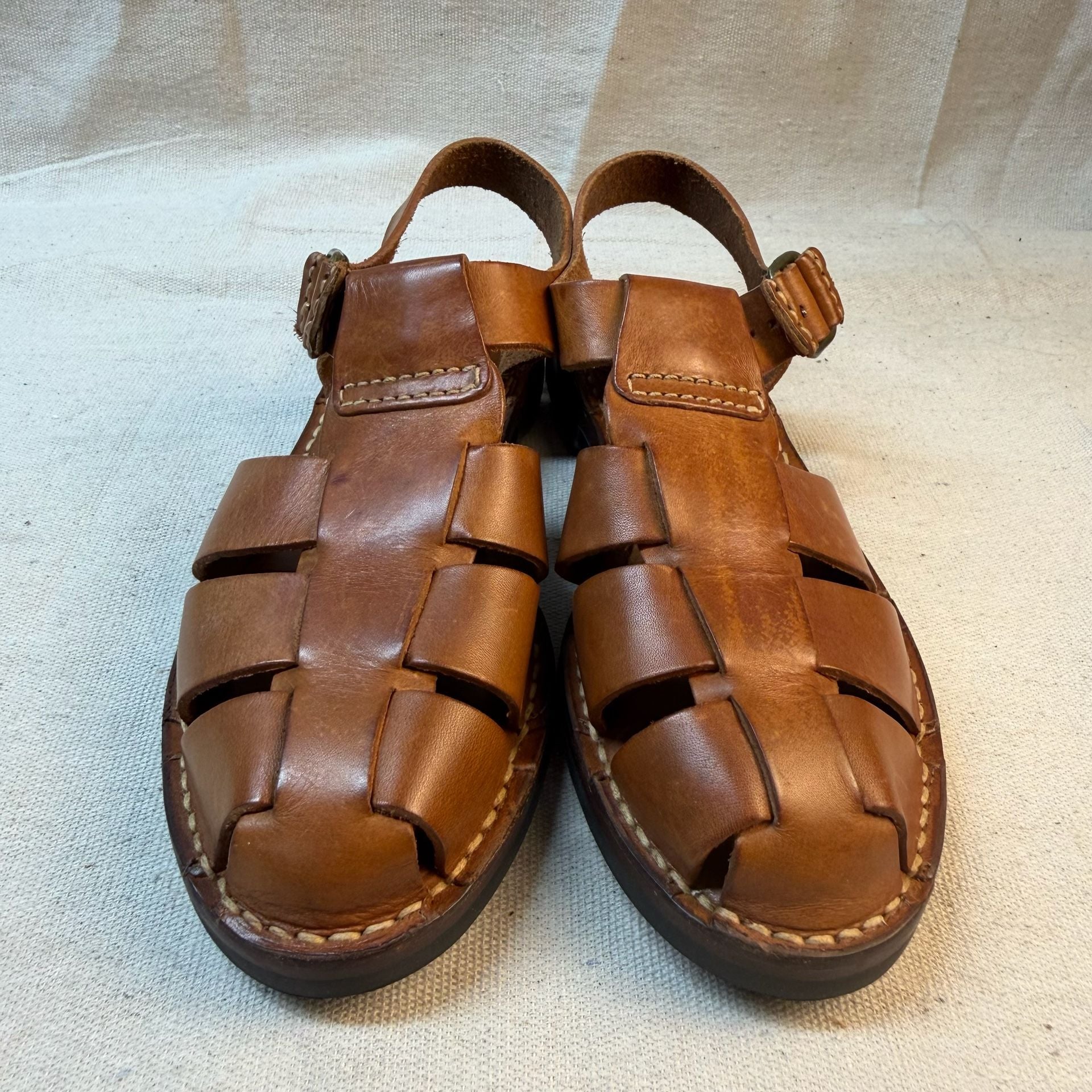 Cole Haan F2001 Fisherman Sandals Size 7B Brown Leather 3