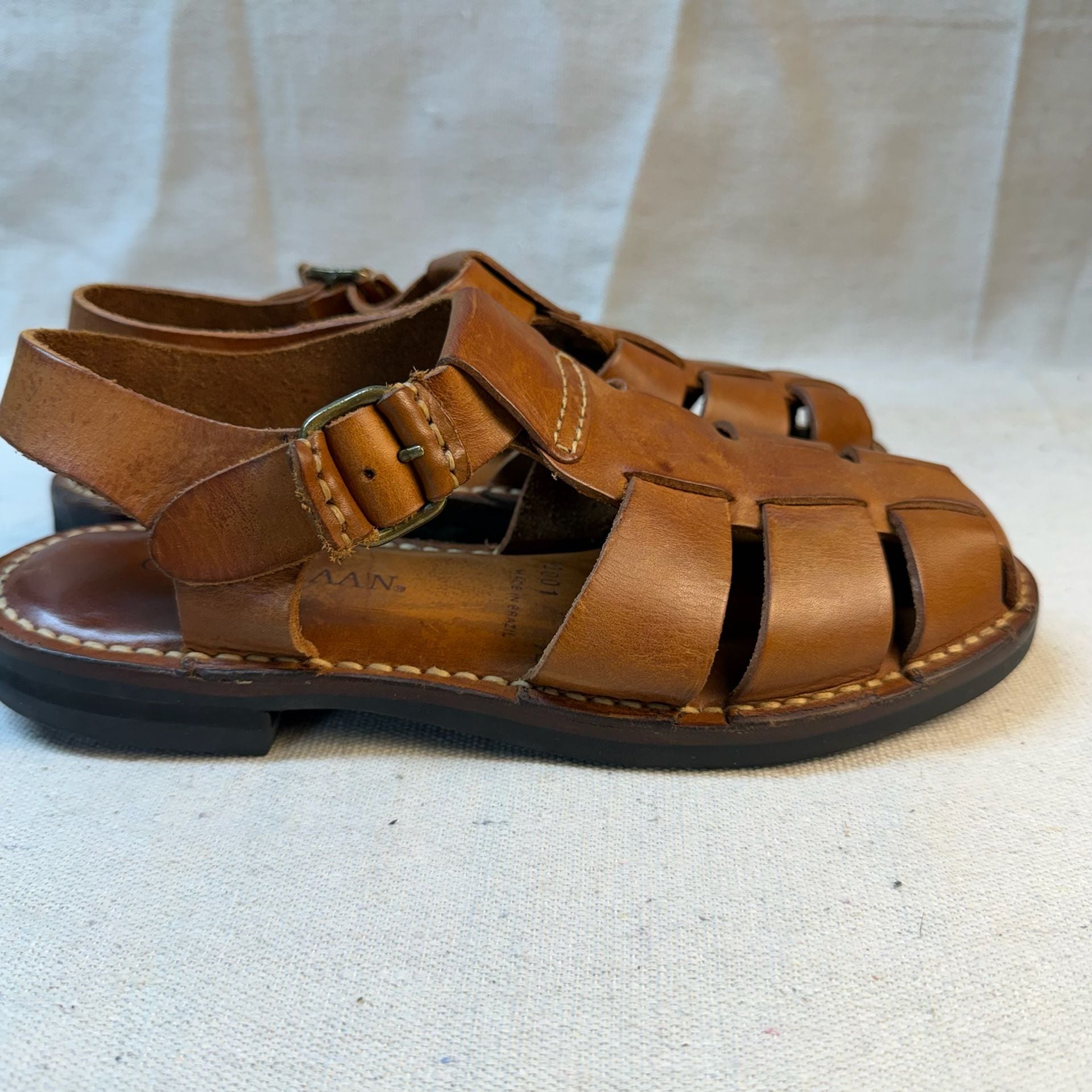 Cole Haan F2001 Fisherman Sandals Size 7B Brown Leather 4