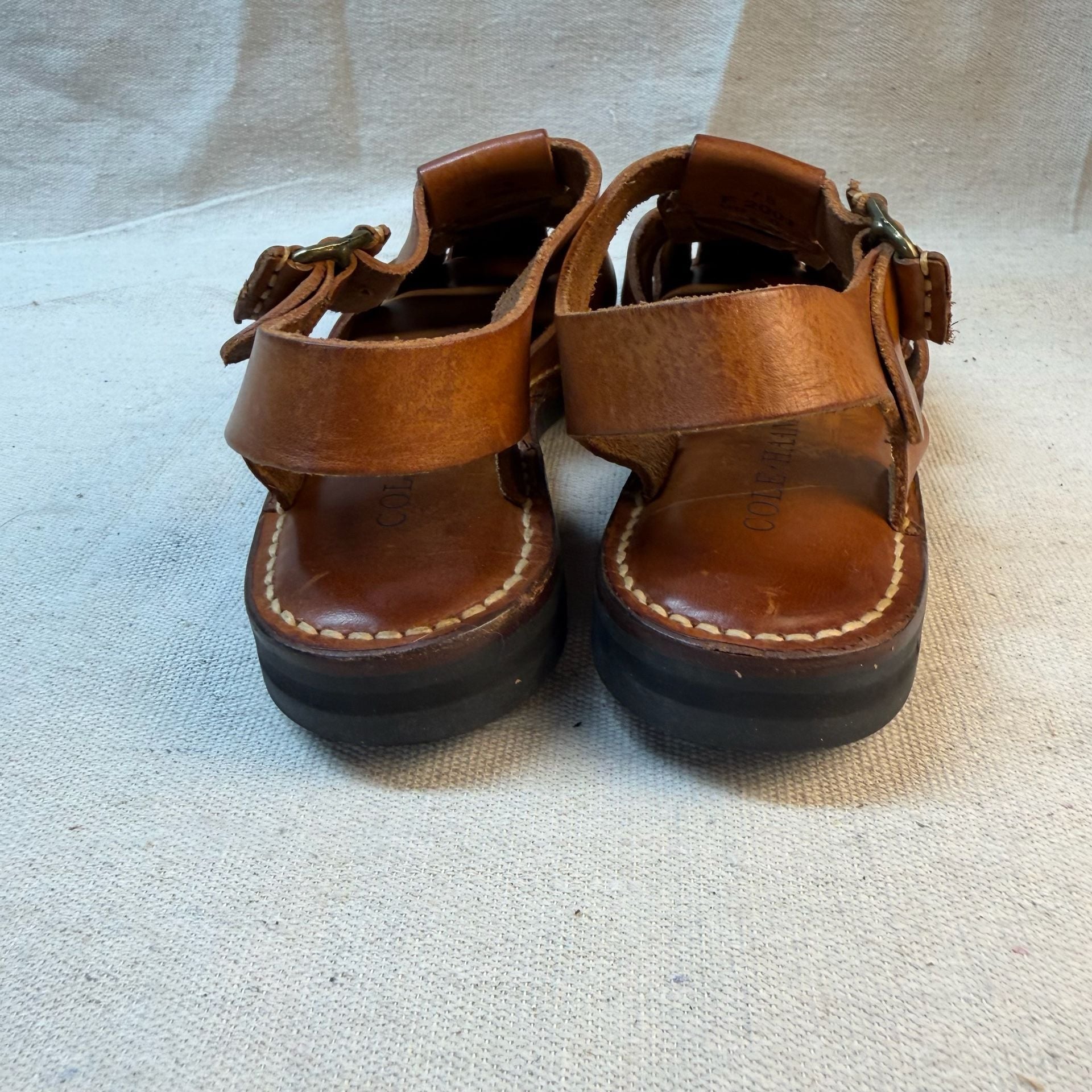 Cole Haan F2001 Fisherman Sandals Size 7B Brown Leather 5