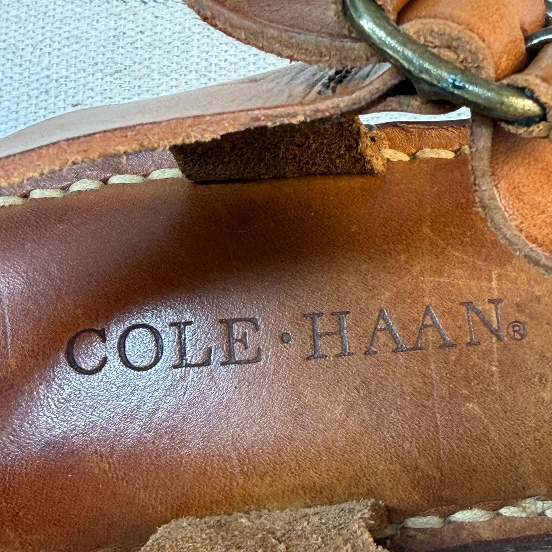 Cole Haan F2001 Fisherman Sandals Size 7B Brown Leather 9
