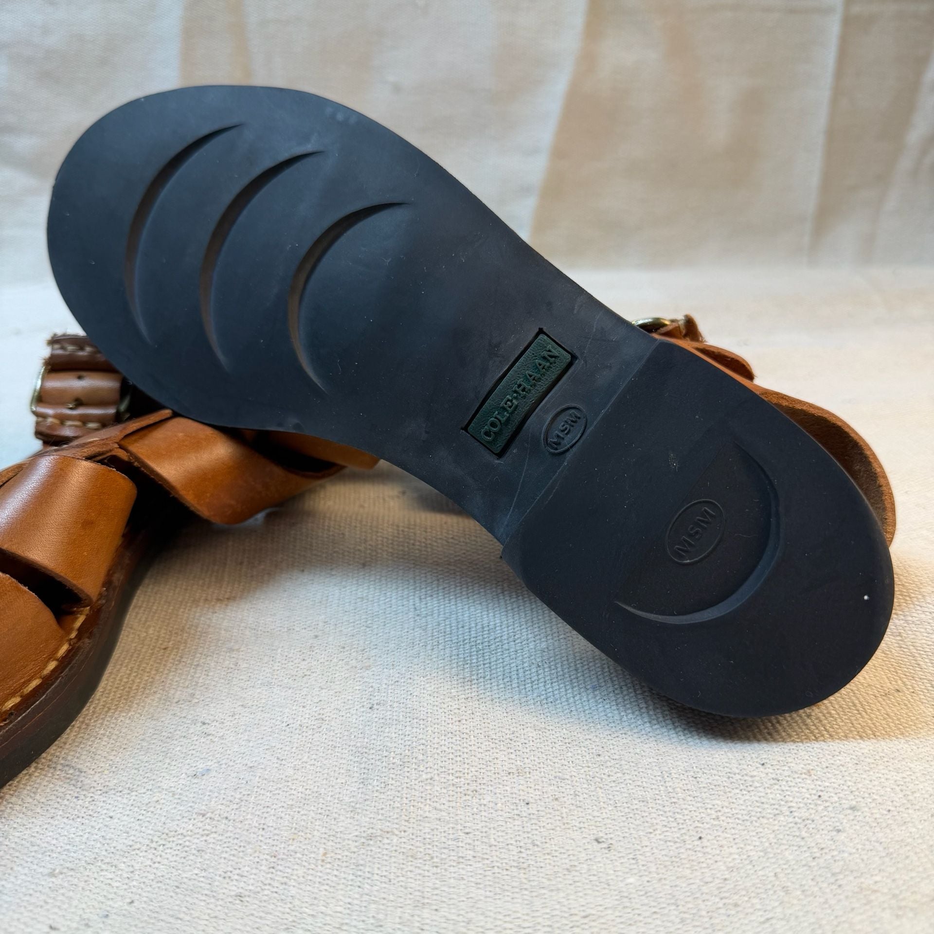 Cole Haan F2001 Fisherman Sandals Size 7B Brown Leather 10