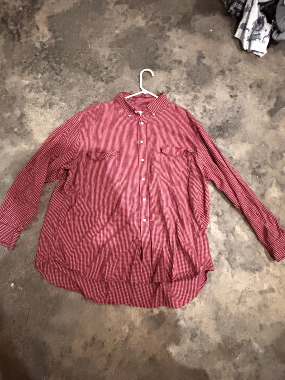 Lucchese Button Down Shirt Size XXXL Red White Check Long Sleeve 2