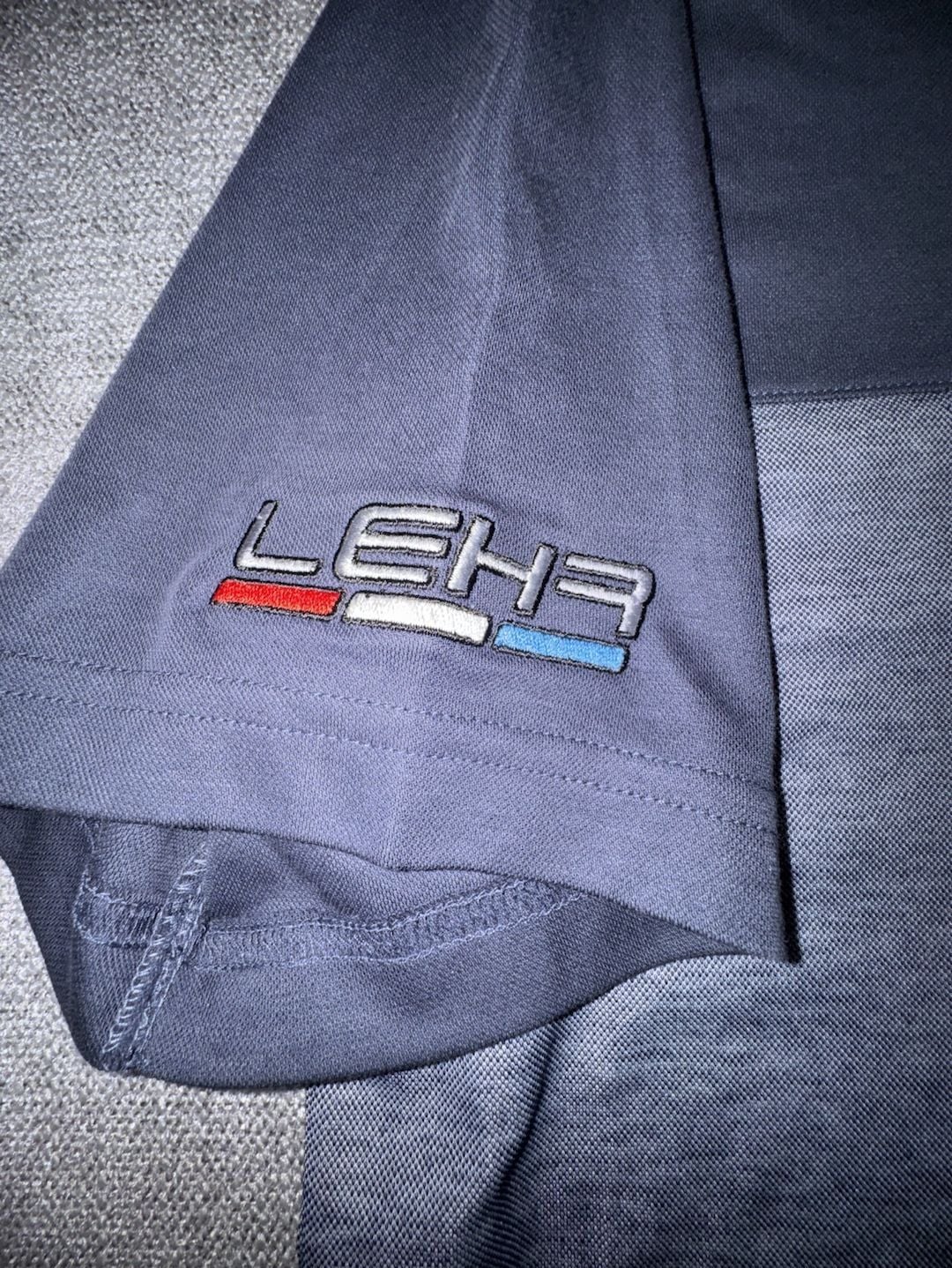 TravisMathew Polo Shirt Size L Gray Colorblock Lehr Embroidered Logo 4