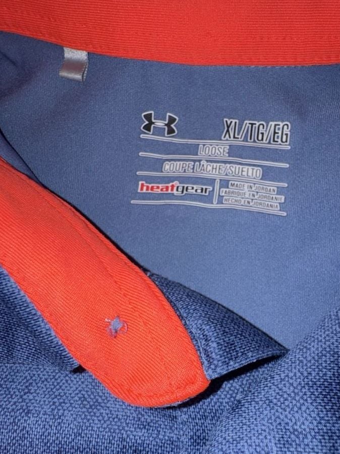 Under Armour HeatGear Polo Shirt Size XL Blue Orange Athletic 3