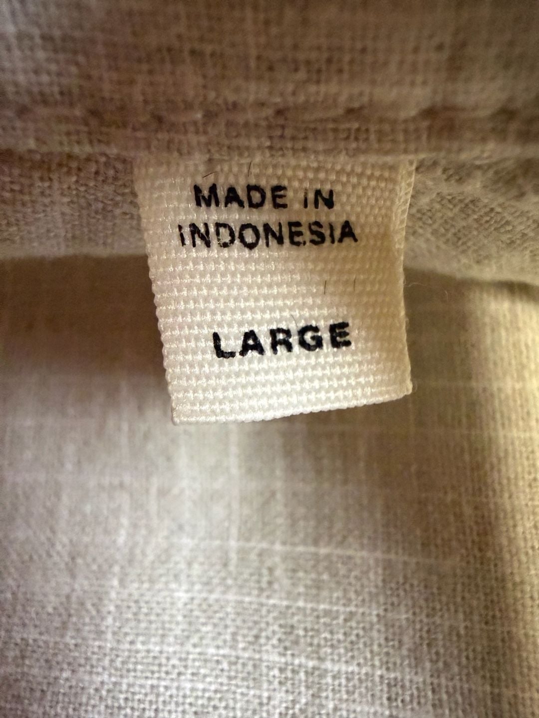 Buck Mason Short Sleeve Camp Shirt Size Large Beige Plaid Linen Cotton 5
