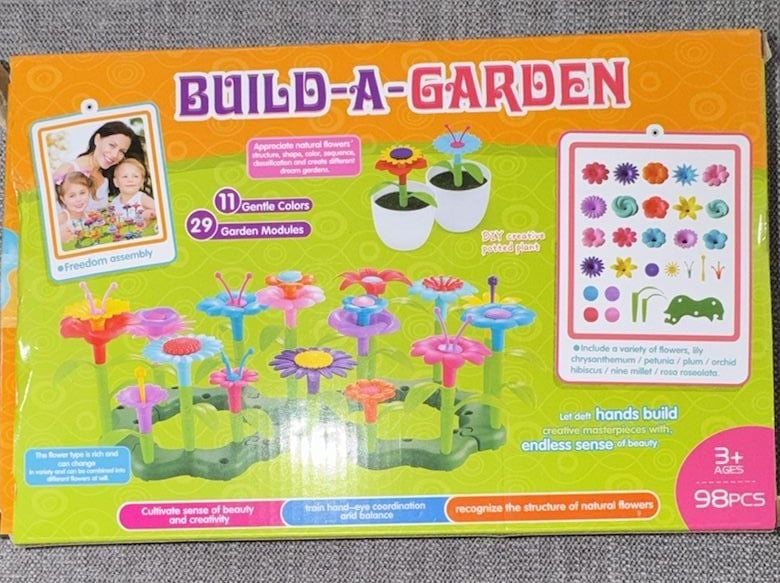 Build A Garden Toy Flower Building Set 98 Pieces 3+ Ages 2