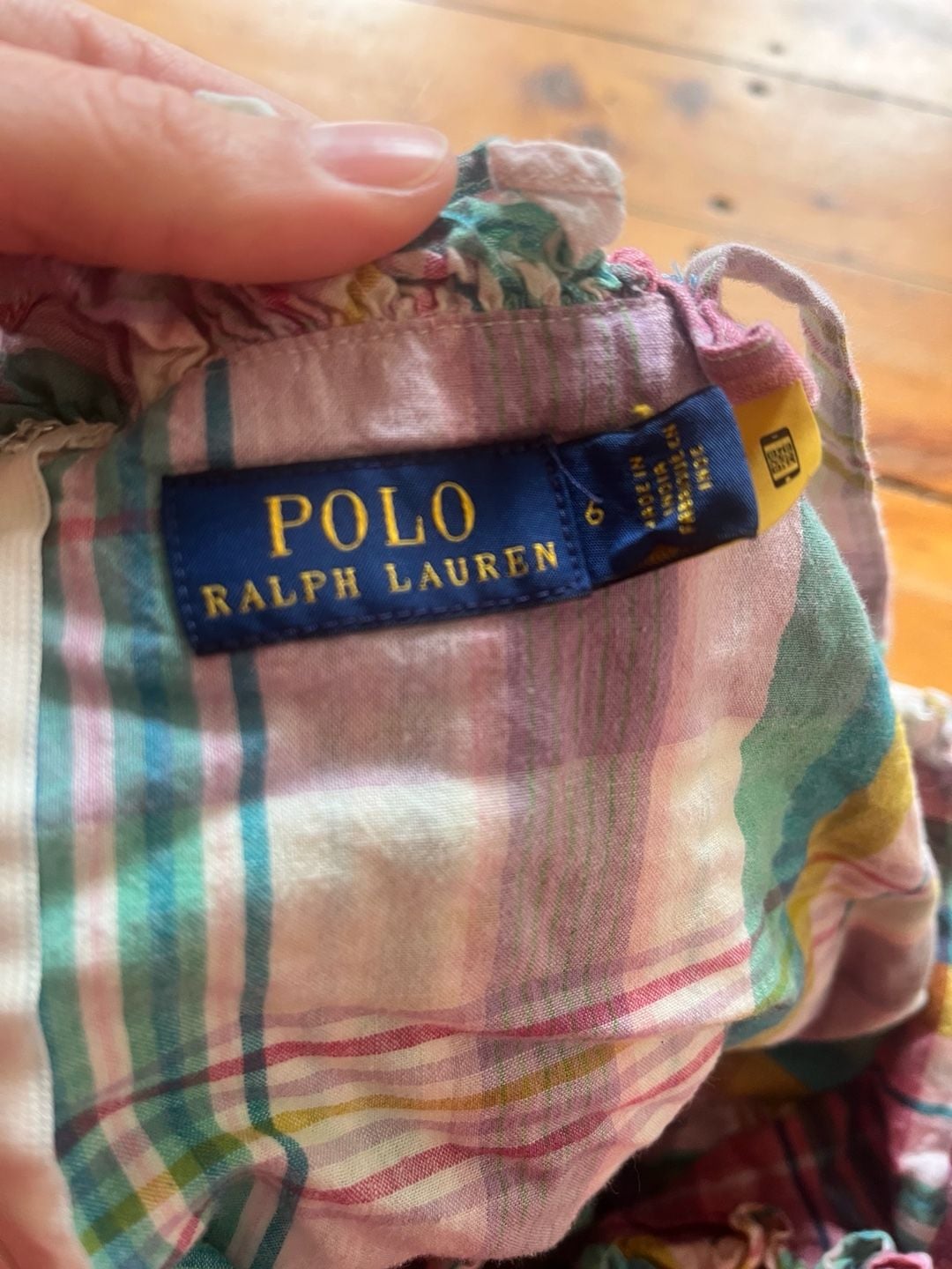 Polo Ralph Lauren Plaid Sundress with Ruffles Size 6 Multi Color 100% Cotton 4