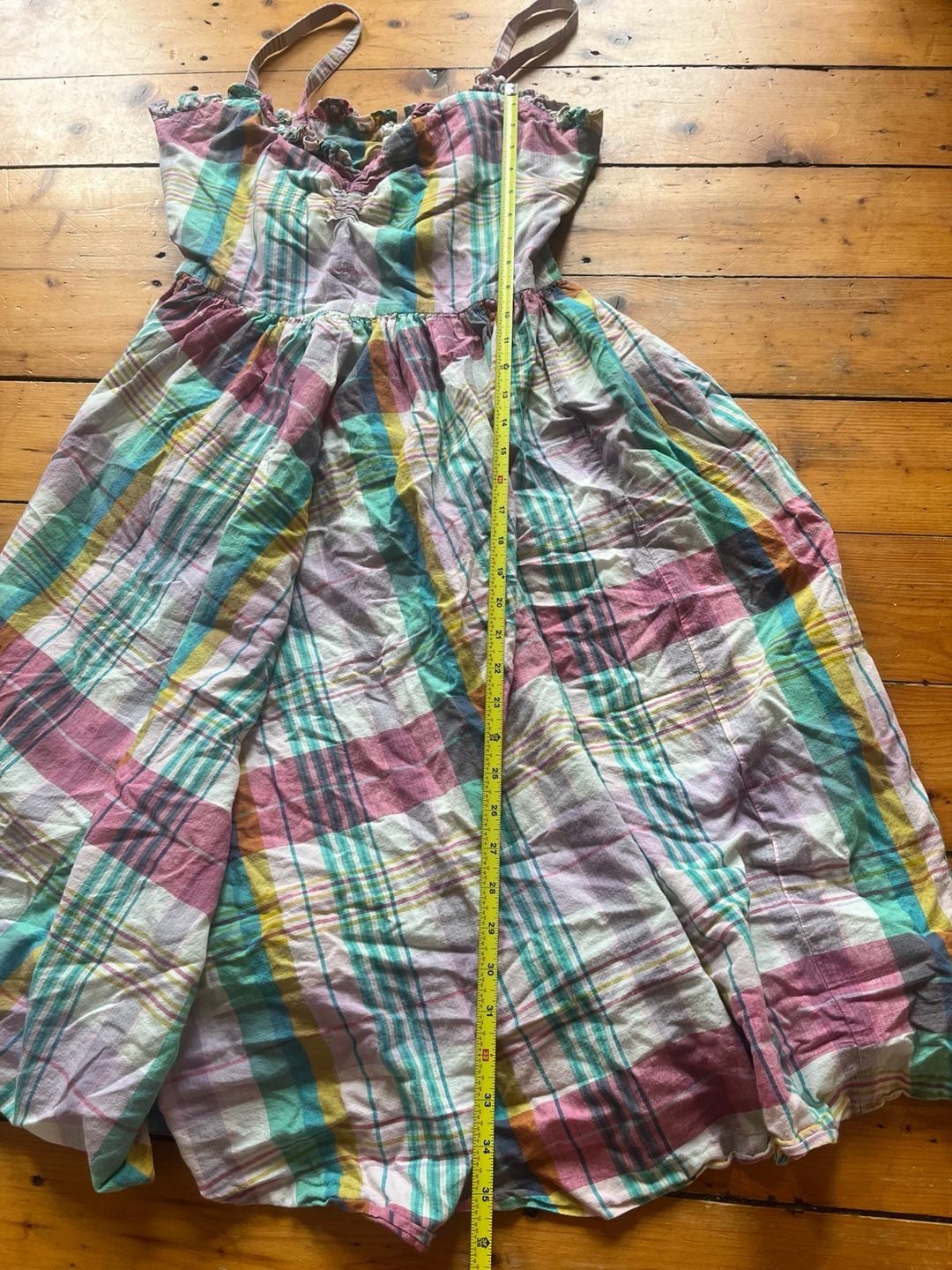 Polo Ralph Lauren Plaid Sundress with Ruffles Size 6 Multi Color 100% Cotton 5