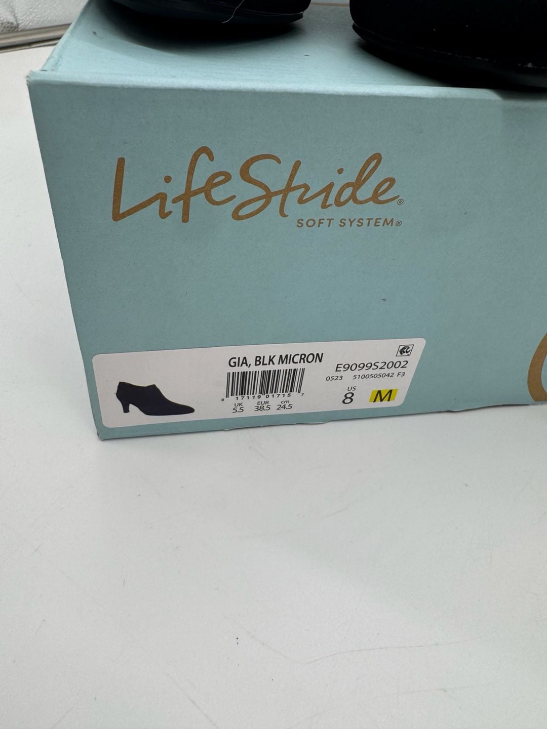 LifeStride Gia Bootie Size 8M Black Micron Heeled Ankle Boots 3