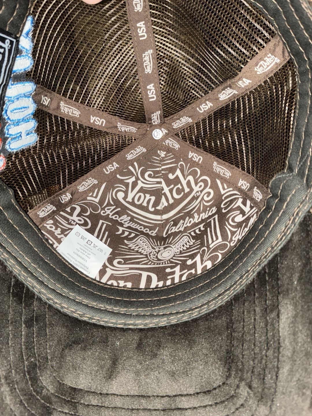 Von Dutch Velvet Hollywood Trucker Hat Brown One Size 5