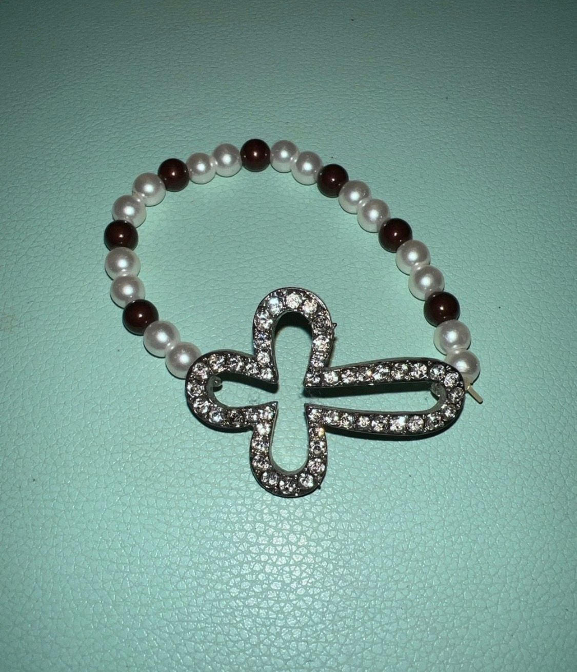 Rhinestone Cross Beaded Stretch Bracelet 2
