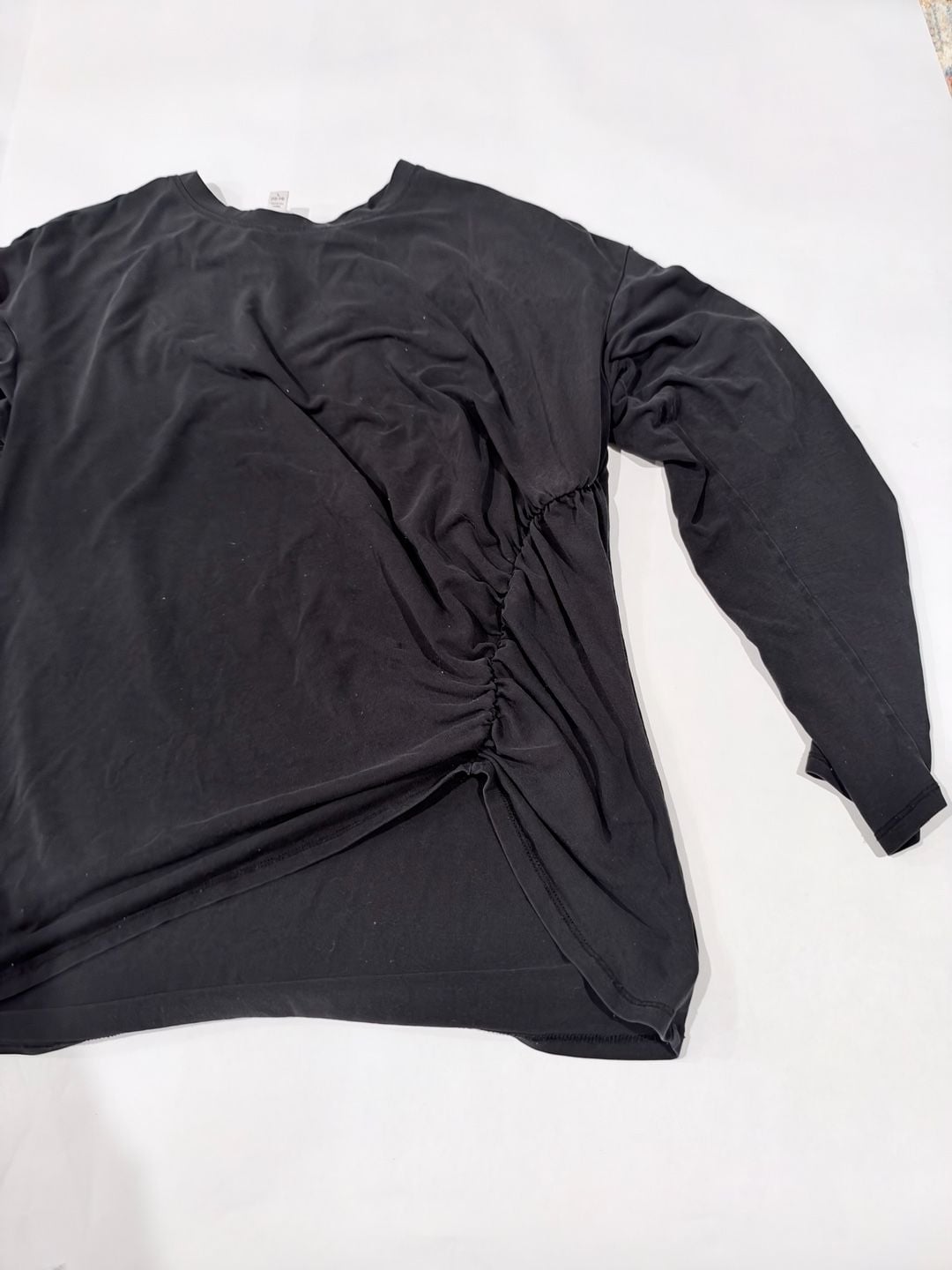 Time And Tru Ruched Side Top Size L (12-14) Black 4