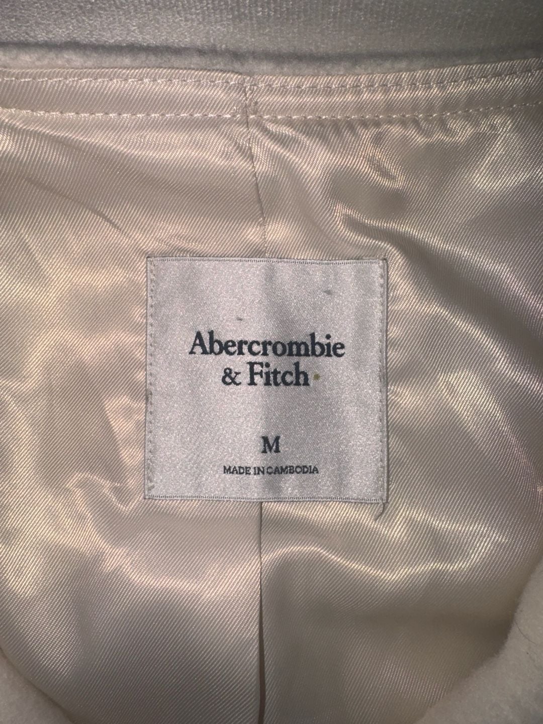 Abercrombie & Fitch Button Jacket Size M Cream Wool Blend 5