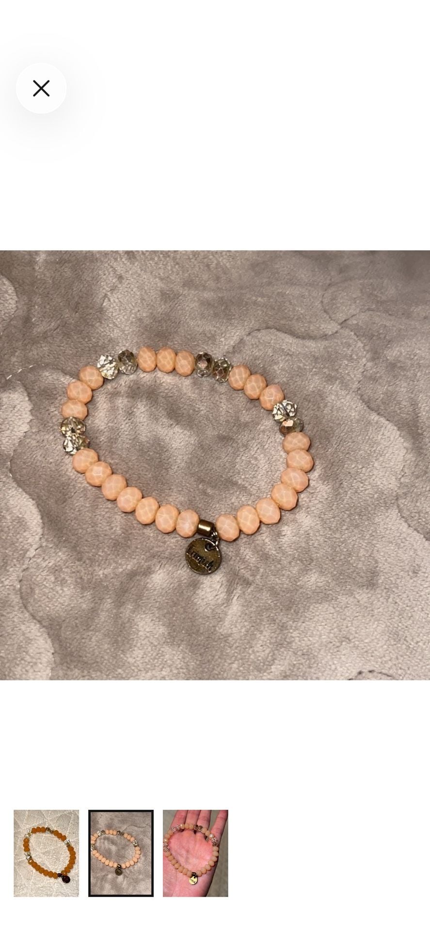 Erimish Faceted Beaded Peach Bracelet 2